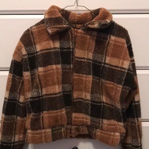 cropped fuzzy jacket